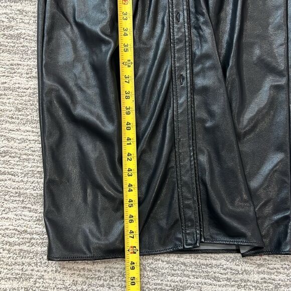 NWT Jonathan SIMKHAI Standard Hearst Faux Leather Midi Shirt Dress Black Size 8 - Picture 11 of 16